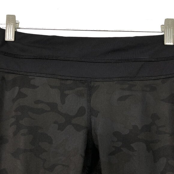 Lululemon Inspire Crop Leggings Savasana Camo 20cm Black Women's Size 6 Flawed - Picture 4 of 8